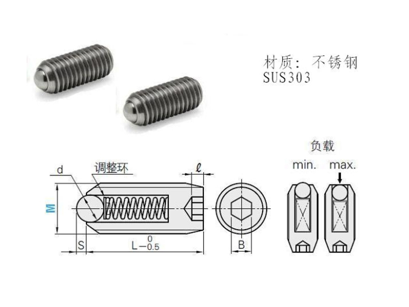 不銹鋼 球頭柱塞